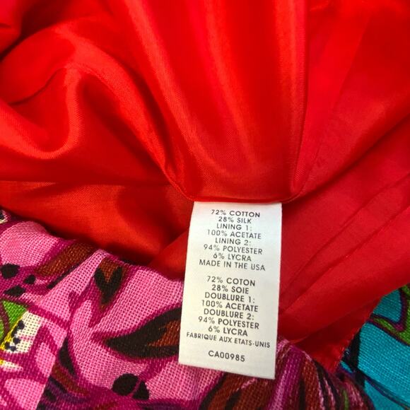 Nanette Lepore Tropical Silk Red Floral Convertible Mini Dress Women's Size 4 - Picture 8 of 9